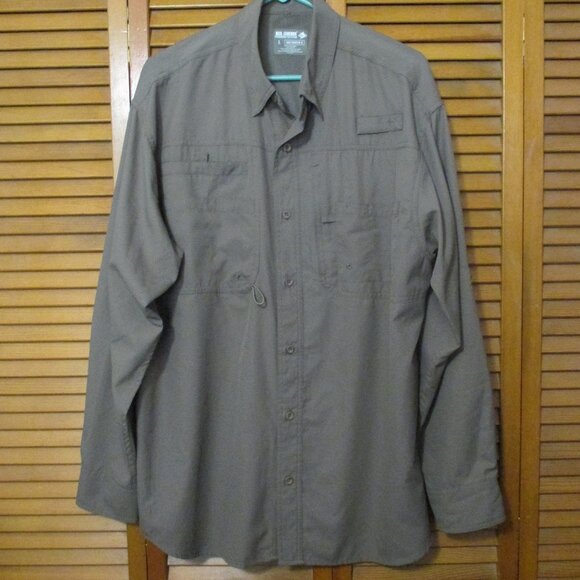 Reel Legends khaki-green color long sleeve Saltwater Activewear vented size L - Picture 1 of 7
